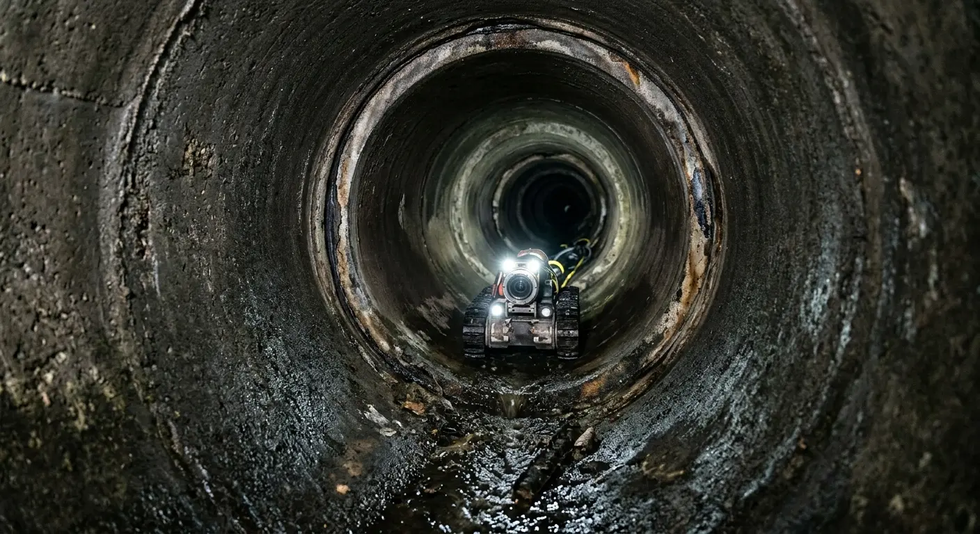 Robotic sewer camera inspecting pipe interior for Sewer Line Repair in Dunedin